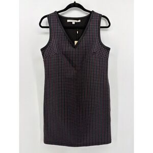Studio M Jacqueline Multicolor Plaid V‎ Neck Sleeveless Dress Career Business S